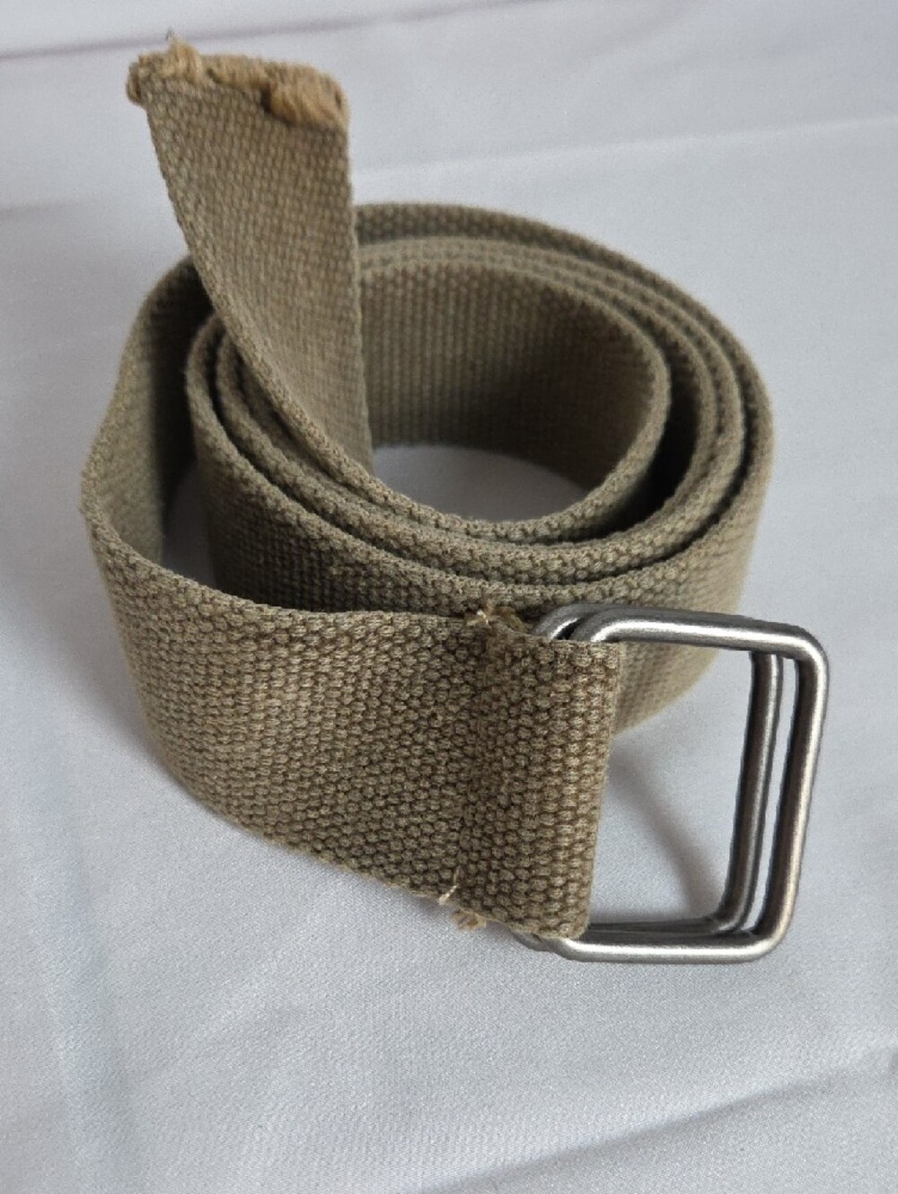 46"...Canvas Webbing Belt in Khaki - Men's Casual Belt